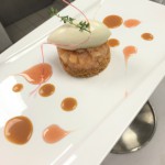 Cheese cake au coing, noisette et yuzu